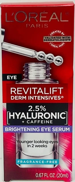 L'Oreal Paris Revitalift Derm Intensives Hyaluronic Acid + Caffeine Eye Serum 20ml
