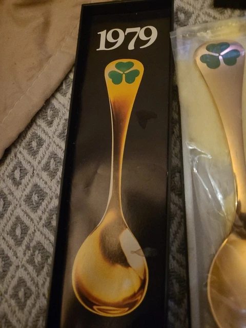 GEORG JENSEN STERLING Silver, Gold Plated Anniversary Spoon 1978. 44g ...