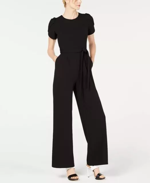 NEW! Calvin Klein Women's 12 Belted Tulip-Sleeve Jumpsuit NWT $129