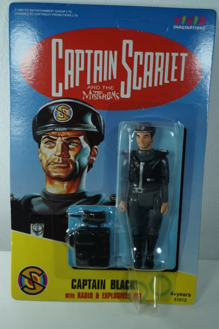 Vivid Imaginations 3.75" Captain Scarlet Action Figure Captain Black MOC