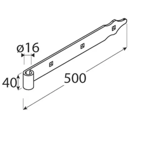 Bandes Set Kloben Noir Jardin Charnières Charnière de Porte Ruban 300-800 MM 3