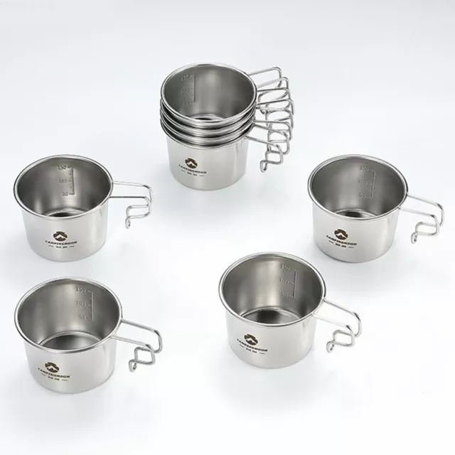 Outdoor Camping Cookware Set of 4 Stainless Steel Sierra Bowls with Bag