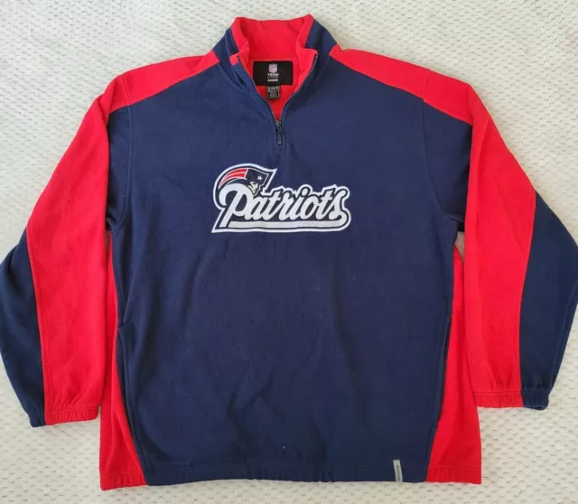 Felpa da uomo NFL Reebok taglia XL Patriots Team abbigliamento pile rossa e blu