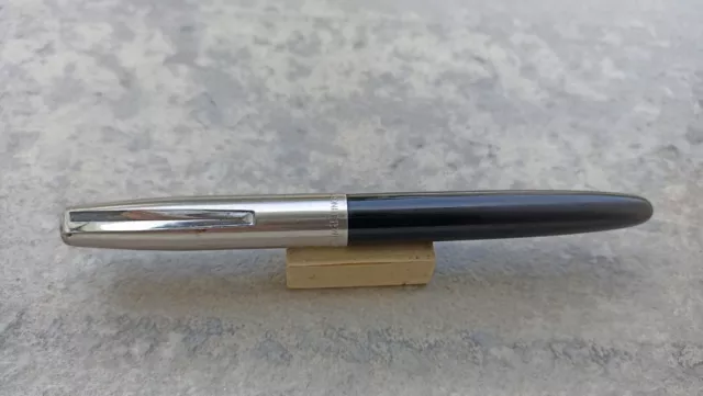 Pluma Estilografica (Fountain Pen)  Inoxcrom Modelo 55 Negro Y Acero Años 60