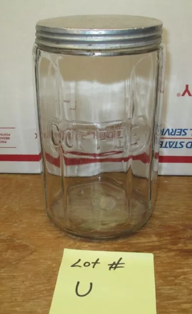 Hoosier Cabinet Original Colonial Embossed Coffee Spice Jar   Listing # U