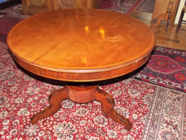 Tisch, Mahagoni, Biedermeier,eingelegte Adern, Vasensäule, 1850, Original,antik