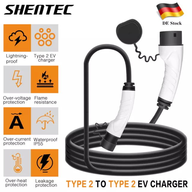 SHENTEC tipo 2 tipo 2 EV cavo di ricarica 16A 11KW tipo 2 cavo di ricarica 5 metri cavo & borsa