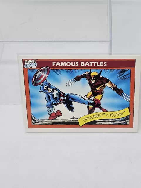 Captain America VS Wolverine - 1990 Marvel Comics Card Series 1 - Famous Battles