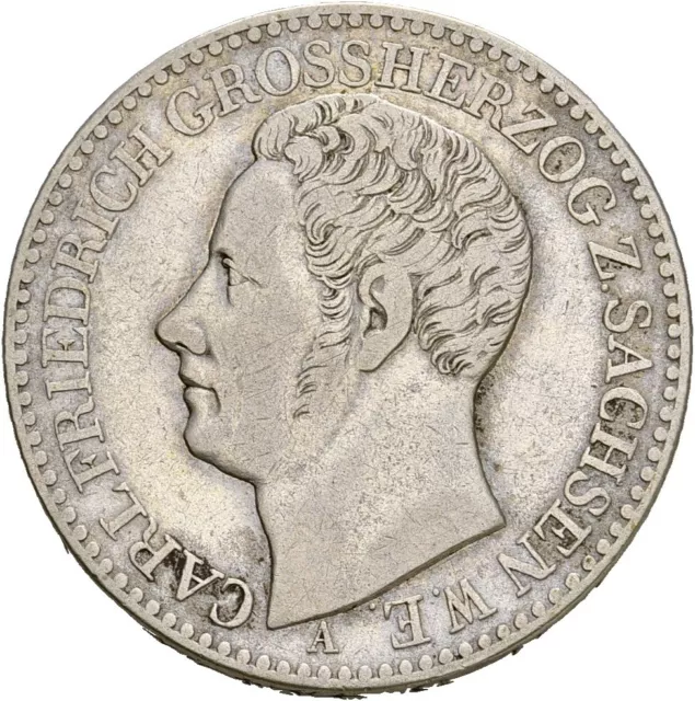 Künker: Sachsen-Weimar-Eisenach, Carl Friedrich, 1 Taler 1841 A, Silber