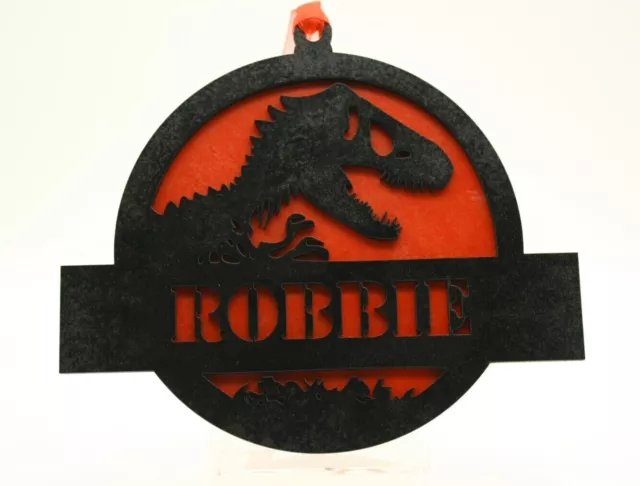 Personalised Dinosaur TREX Wall plaque ANY NAME ANY COLOUR 20cm 25cm 30cm 40cm