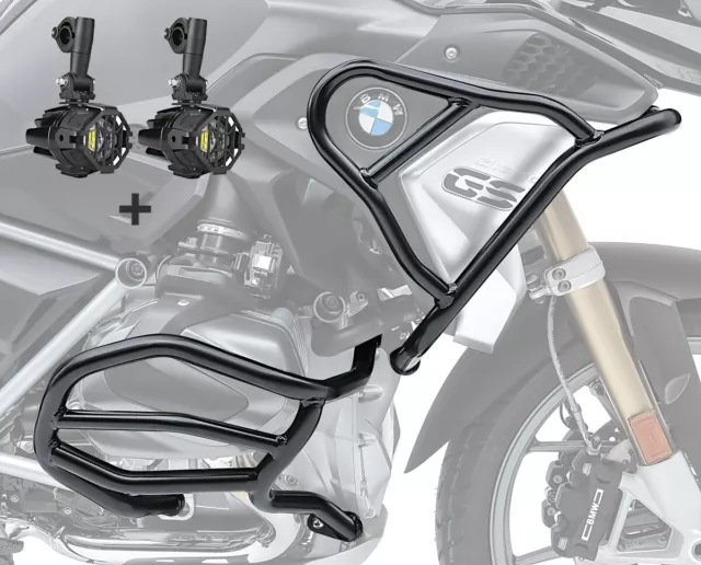 Set Sturzbügel + Scheinwerfer XL5 für BMW R 1200 GS Rallye 17-18 schwarz