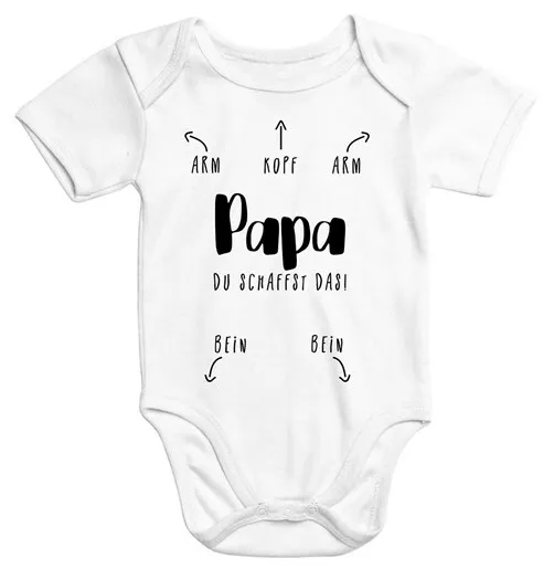 Kurzarm Baby Body Papa du schaffst das lustig Bio-Baumwolle Juge Mädchen Onesie