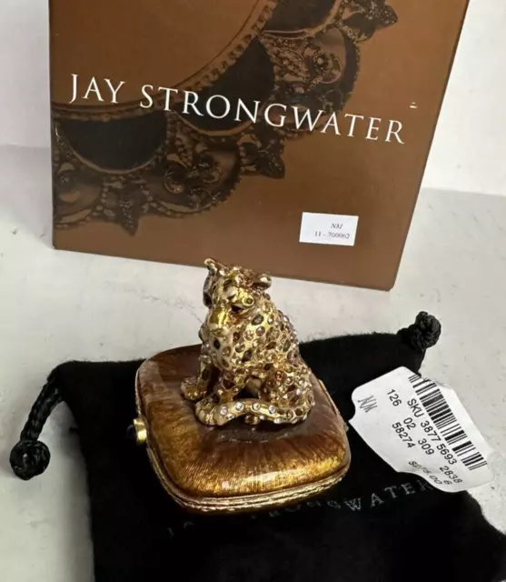 2004 Jay Strongwater Leopard Original Pill Box w  Artist Signature/Trinket Box