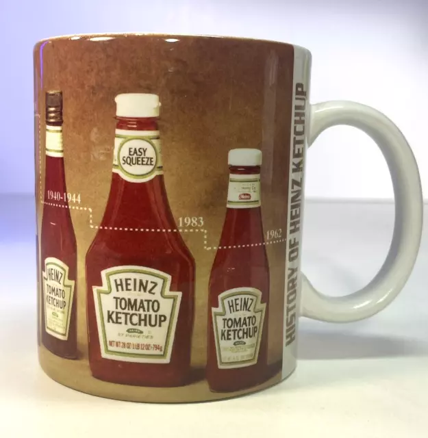 History of Heinz Ketchup Catsup Coffee Mug Logo Food Brands Hamburger Hot Dog