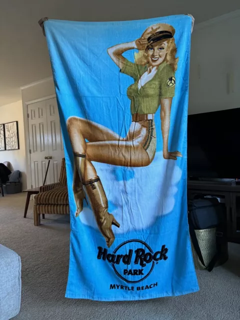 Hard Rock Park Myrtle Beach Collectible Beach Towel 58”x30” NWT Vintage