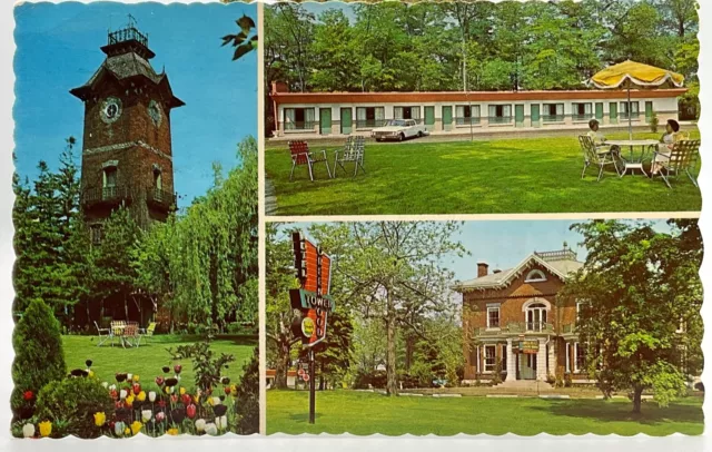 Postcard Port Hope Ontario Greenwood Tower Motels & Lodge "Ozone Belt" VTG 60's