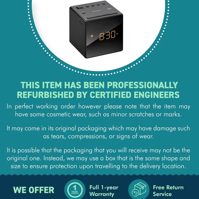 SONY BLACK ICFC1B Cube FM/AM Clock Radio LED Alarm Stylish simple design £26.99 PicClick UK