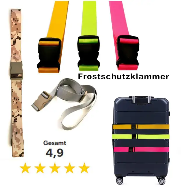Koffergürtel XXL Frost Zahlenschloss Koffergurt Kofferband Gepäckgurt Gepäckband