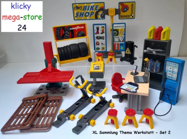 Playmobil XL Sammlung Thema " Werkstatt " Reifen Werkzeug Schilder Zubehör ( 2 )