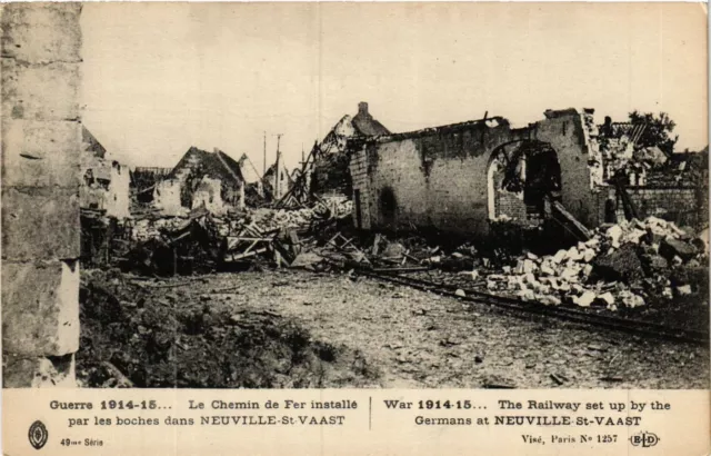 CPA Militaire, Le Chemin de Fer installe par les boches dans Neuville (278981)