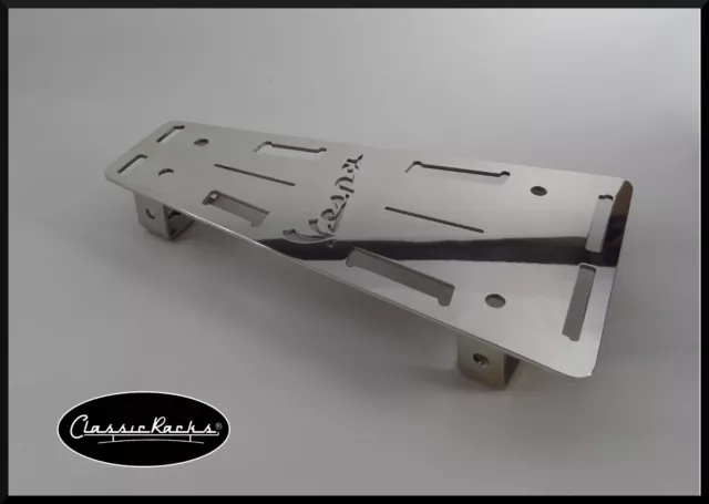 Vespa PX T5 LML floor board rack Mirror Polished Stainless Steel CLASSIC RACKS