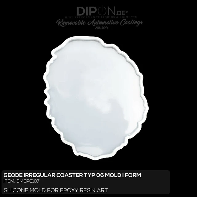 Epoxidharz Silikonform GEODE IRREGULAR COASTER Typ 06 Gießform Epoxy Resin Mold