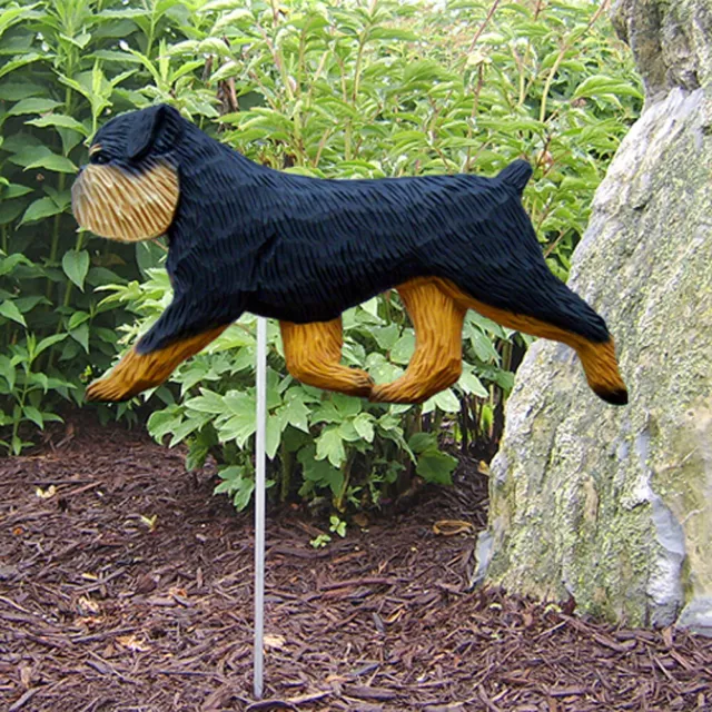 Brussels Outdoor Griffon Garden Chien Hand Sign Painted Figure Black/Fauve