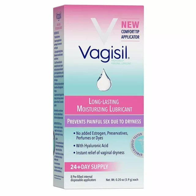Aplicadores desechables internos lubricantes personales Vagisil prohidrato 8 unidades