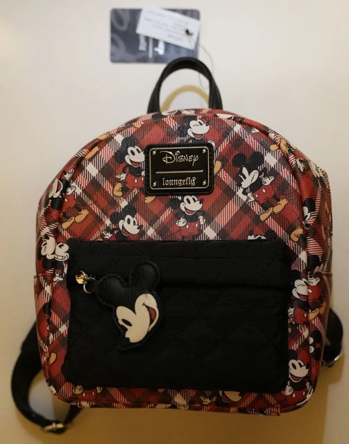 Loungefly Disney Tartan Mickey Mouse Faux Leather Mini Backpack BNWT