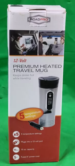 RoadPro RP0719 12-Volt 15oz. Premium Heated Travel Mug  Tested