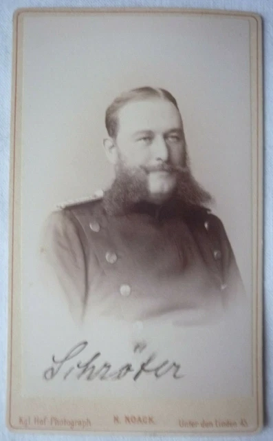 CdV Preussische KRIEGSAKADEMIE BERLIN 1886-1889 Schröter von H. Noack Berlin