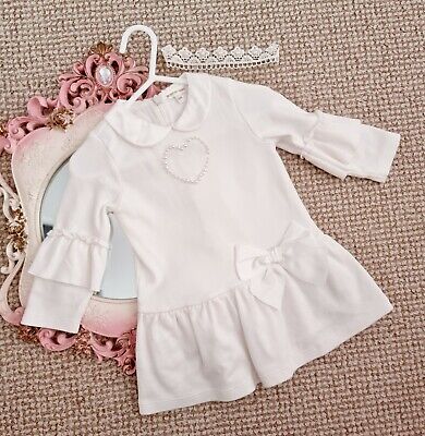 MinTini cream baptism dress for Baby Girl size 9 Months