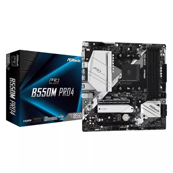 ASROCK MB AM4 B550M PRO 4 4xDDR4 6xSATA RAID M.2 USB 3.2 VGA/HDMI/DP