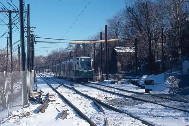 Transit Slide - MBTA #3435 Train Car Boston Riverside Line Reservoir Yard 1981