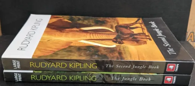 LARGE PRINT Job lot collection of 2 Rudyard Kipling adult fiction books