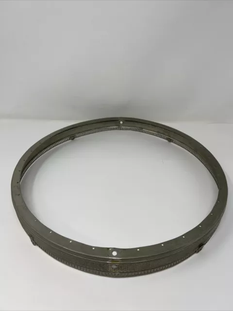 Nickel Plated Brass 14" Hanging Oil or Kerosene Lamp Shade Holder Ring Embossed