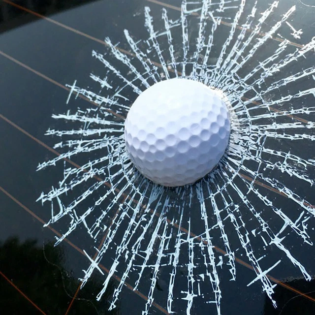 FUNNY 3D GOLF Ball Hit Window Crack Car Windshield Decals Sticker