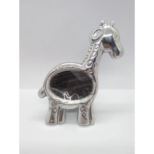 Mexican made Pewter Giraffe frame for children's room animal zoo jungle decor