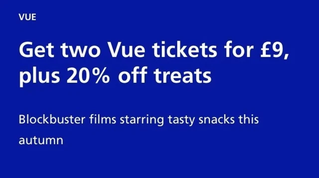 2x VUE Cinema 2D Movie Tickets For £9 - Please Read Description Before Buying 2x VUE Cinema 2D Movie Tickets For £9 - Please Read Description Before Buying