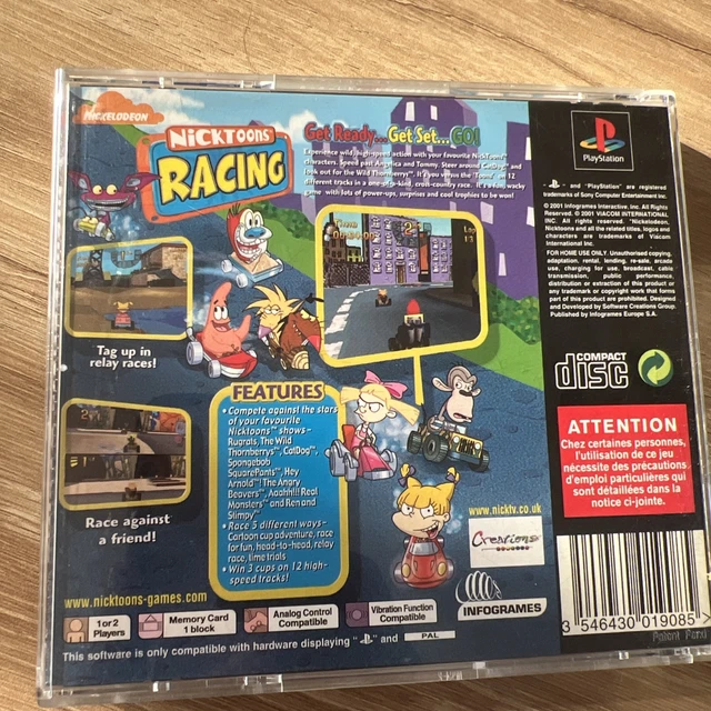 Ps1 Racing Kids NICKTOONS RACING PS1 Complete Rare UK Pal Game In Stunning Condition ...