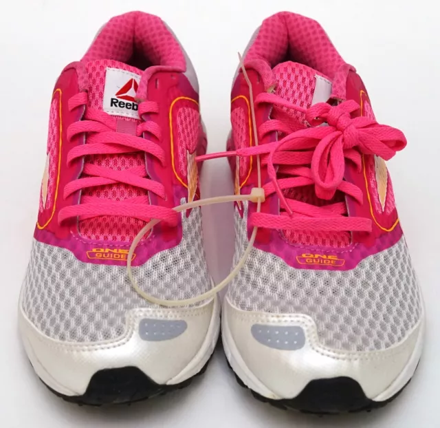 New Reebok Pink White Orange One Guide Women's Running Shoe Sneaker Sz 6-7 2