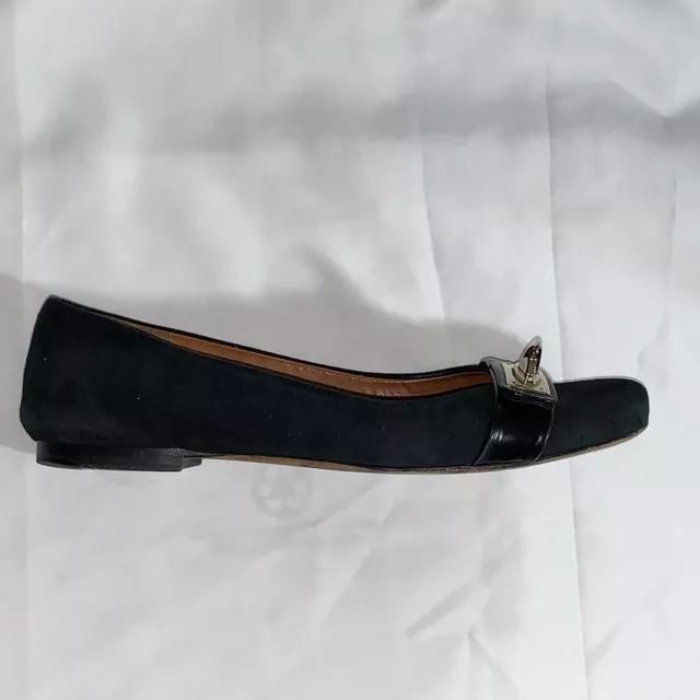 pre-loved authentic GIVENCHY size 36.5 black suede SHARK LOCK flats