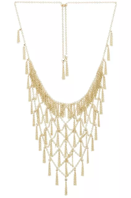 Kendra Scott Georgina Adjustable Statement Necklace Gold CZ 3