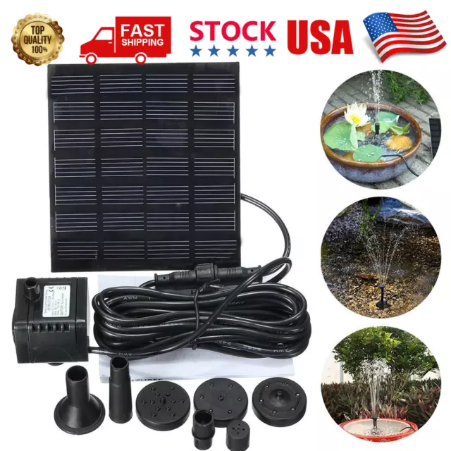 Solar Power Fountain Submersible Floating Water Pump Bird Bath Pond Garden Pool