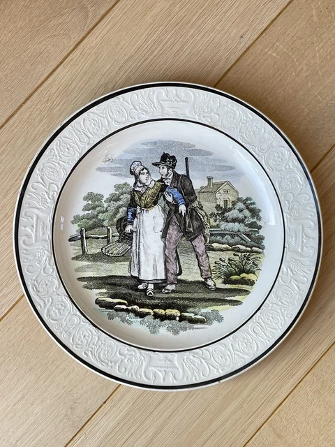 Éléments De Dinette Ancienne En Faïence Fine De Choisy – Chasse à Courre – XIXe