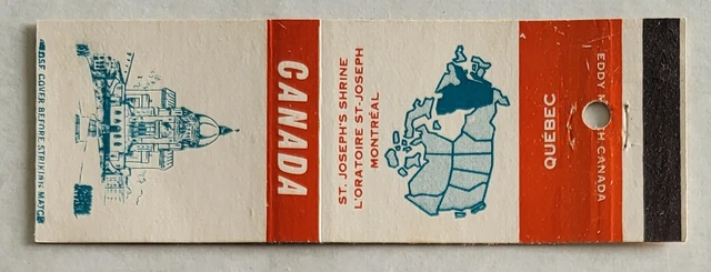 Vintage Matchbook Cover....St Joseph's Shrine in Montreal, Quebec, Canada