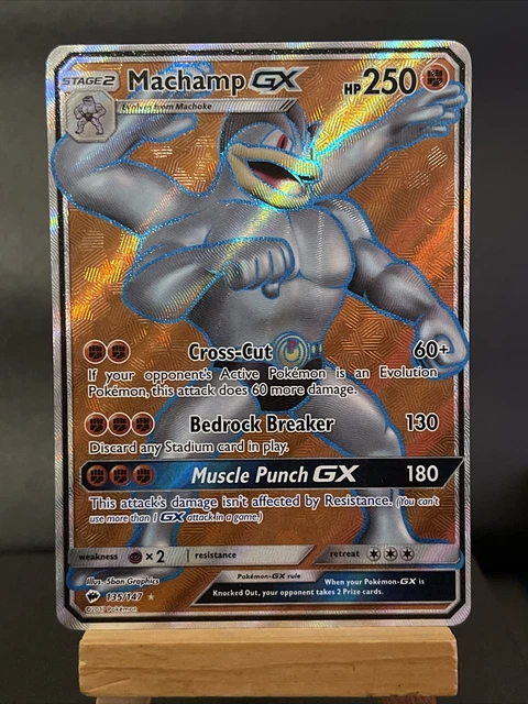 Pokemon Card Machamp GX 135/147 Burning Shadows Full Art rare Holo NM