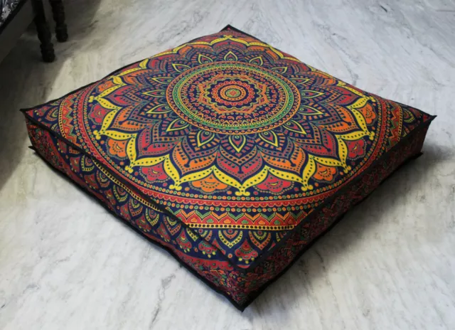 35" Square Floor Pillowcase Decorative Cushion Covers Pet Bed Cover Seating Pouf