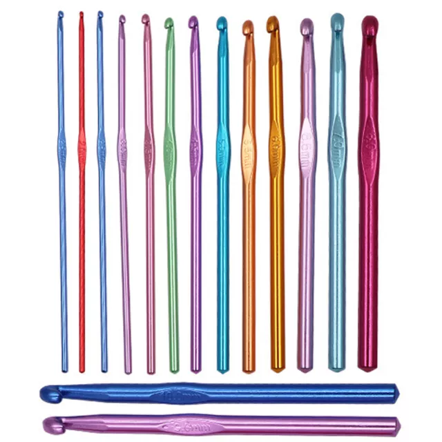 15pcs Random Color Lightweight Beginners Knitting Needle Blankets Crochet Hook