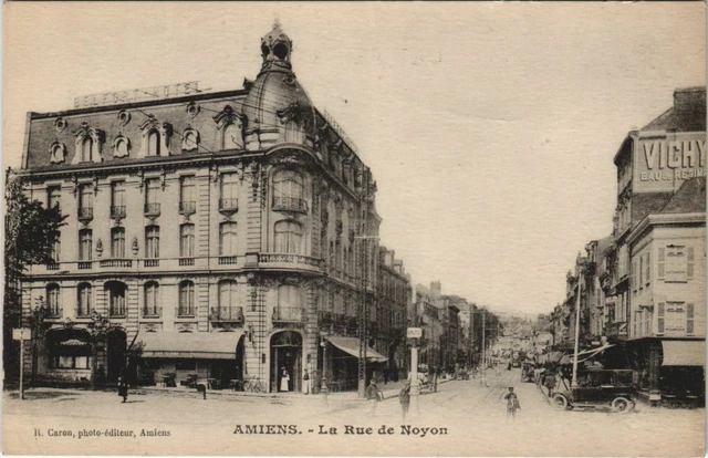 Carte Postale Ancienne Amiens – Rue De Noyon – Années 1900 – Noir Et Blanc